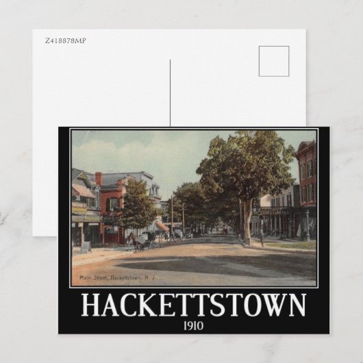 Main St. Hackettstown NJ Vintag Postkarte (Vorne/Hinten)