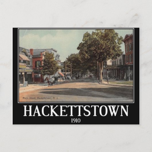 Main St. Hackettstown NJ Vintag Postkarte (Vorderseite)