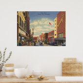 Main St., Johnson City, Tennessee Vintag Poster (Küche)