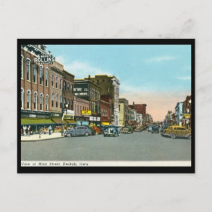 Main St., Keokuk, Iowa Vintag Postkarte