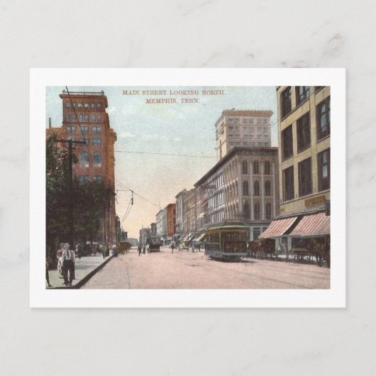 Main St., Memphis, Tennessee Vintag Postkarte (Vorderseite)