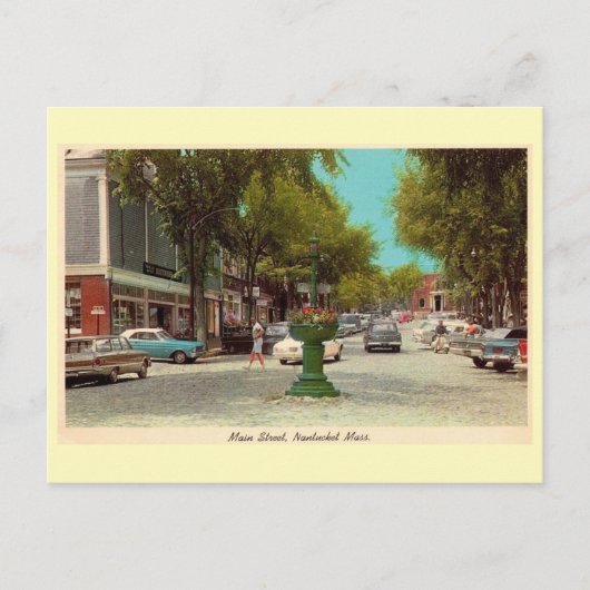 Main St Nantucket c1960s Vintag Style Postkarte (Vorderseite)
