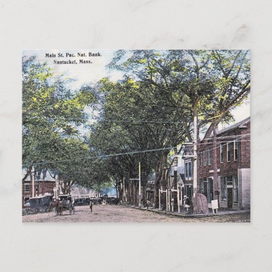 Main St, Nantucket, Massachusetts, Vintag Postkarte (Vorderseite)