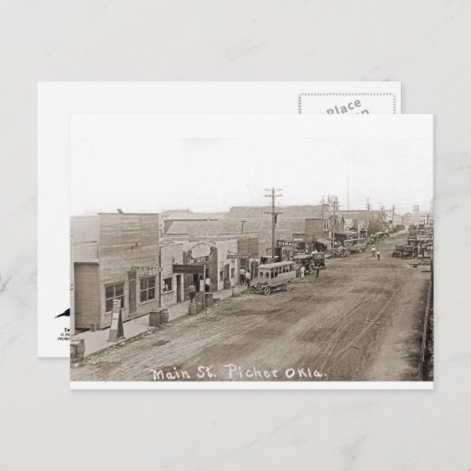 Main St. Picher Oklahoma circa1920 Postkarte (Vorne/Hinten)