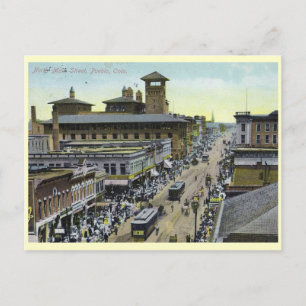Main St., Pueblo, Colorado Vintag Postkarte