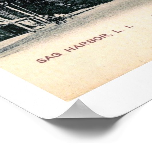 Main St, Say Harbour, Long Island NY Poster (Ecke)