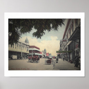 Main St., Visalia, Kalifornien Vintage Poster