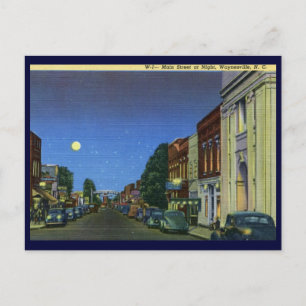 Main St., Waynesville NC Vintag Postkarte