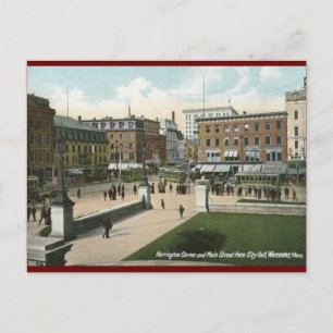 Main St., Worcester, MA 1910 Vintag Postkarte