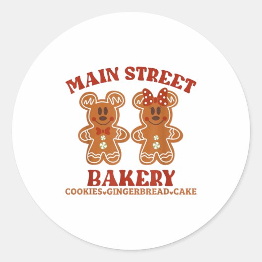 Main Street Bakery Cookies Gingerbread Cake Christ Runder Aufkleber (Vorderseite)