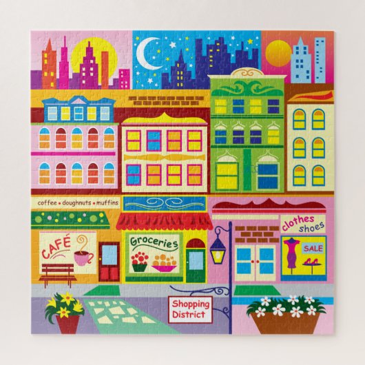 Main Street Farben Puzzle (Vertikal)