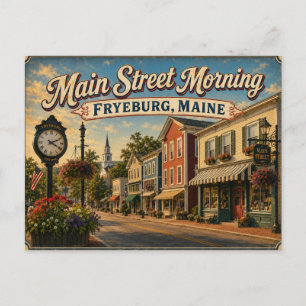 Main Street Morgen Fryeburg Maine Postkarte