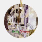 Main Street, Nantucket, Frohe Weihnachten Keramik Ornament (Vorne)