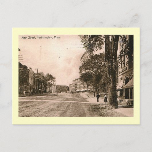 Main Street, Northampton, Massachusetts Vintag Postkarte (Vorderseite)