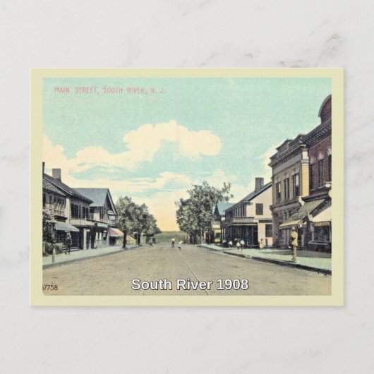 Main Street, South River, NJ 1908 Postkarte (Vorderseite)