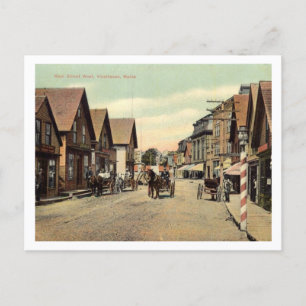Main Street, Vinalhaven , Maine Vintag Style Postkarte