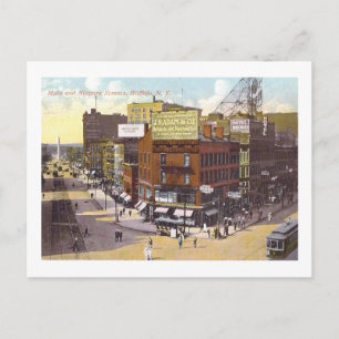 Main und Niagara Sts, Buffalo, New York Vintag Postkarte