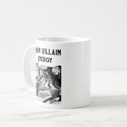 Main Villain Energy Retro Vampire Comic Kaffeetasse (Vorderseite Links)