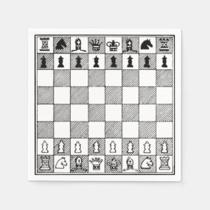 Mainboard Game Black & White Schach Theme Paper Na Serviette