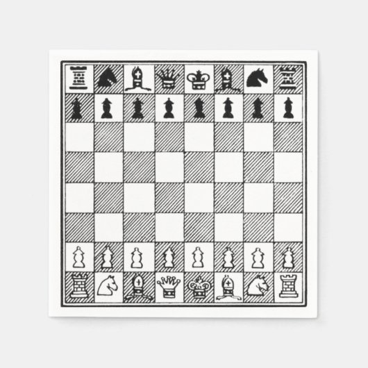 Mainboard Game Black & White Schach Theme Paper Na Serviette (Vorderseite)