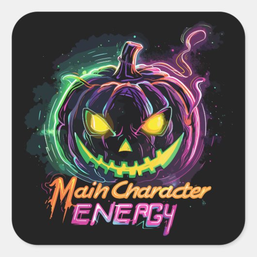 MainCharacterEnergy | ExDesigner | Halloween Quadratischer Aufkleber (Vorderseite)