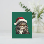 Maincoon, CHRISTMAS, Kätzchen, Kätzchen präsentier Postkarte (Stehend Vorderseite)