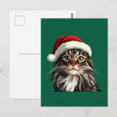 Maincoon, CHRISTMAS, Kätzchen, Kätzchen präsentier Postkarte (Vorne/Hinten)