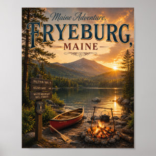 Maine-Abenteuer Fryeburg Maine Vintage Outdoor Poster