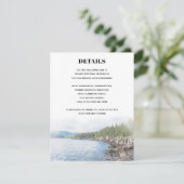 Maine Acadia Coastal Pine Forest Wedding Details Begleitkarte (Stehend Vorderseite)