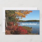 Maine Acadia Herbstsee Foto Geburtstag Einladung (Vorderseite)