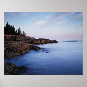 Maine, Acadia Nationalpark, Mondlandschaft Poster