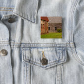 Maine, altes SteinGebäude und hölzerne Scheune Button (Beispiel)