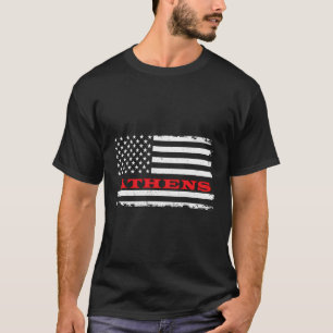 Maine Amerikanische Flagge Athens Usa Patriotic So T-Shirt