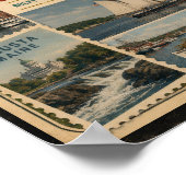 Maine Authentischer Vintage-Stil Poster (Ecke)