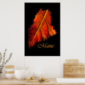 Maine Autumn Orange Leaf | Maine Fall Foliage Poster (Küche)