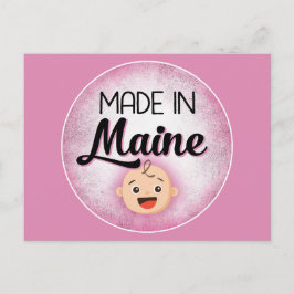 Maine Baby Funny Pink New Girl Postcard Postkarte