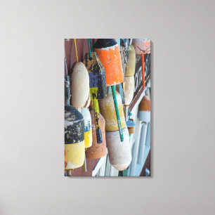 Maine, Bar Harbour. Farbige Hummerfalle Leinwanddruck