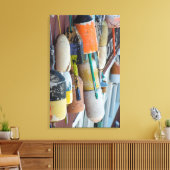 Maine, Bar Harbour. Farbige Hummerfänger Leinwanddruck (Insitu (Wohnzimmer))