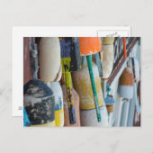 Maine, Bar Harbour. Farbige Hummerfänger Postkarte (Vorne/Hinten)