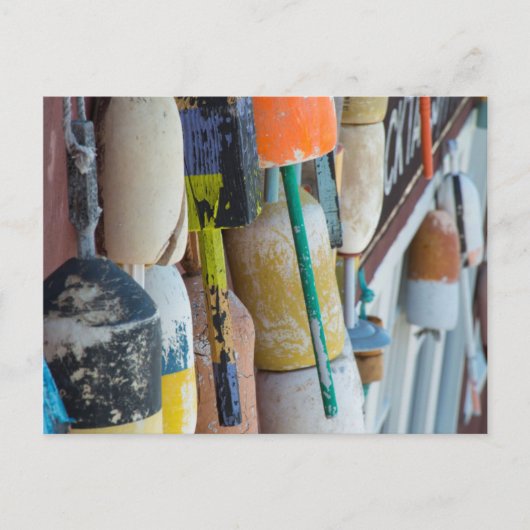 Maine, Bar Harbour. Farbige Hummerfänger Postkarte (Vorderseite)