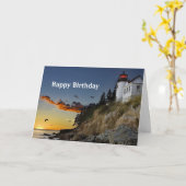 Maine Bass Harbor Lighthouse Photo Birthday Karte (Gelbe Blume)