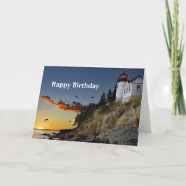 Maine Bass Harbor Lighthouse Photo Birthday Karte