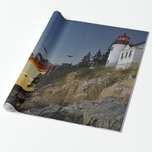 Maine Bass Harbour Lighthouse Foto Geschenkpapier