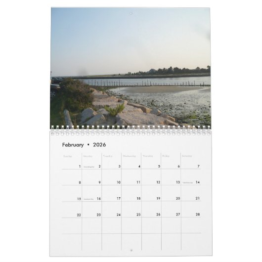 Maine Beach 12 Monate Kalender (Feb 2026)