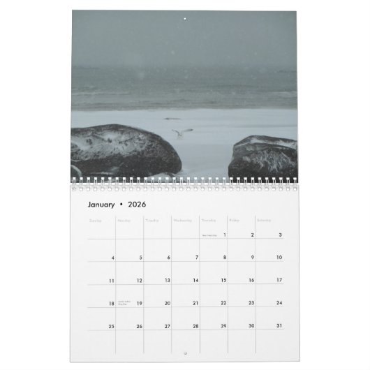 Maine Beach 12 Monate Kalender (Jan 2026)