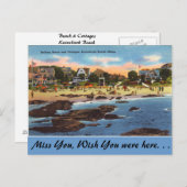Maine, Beach & Hütten, Kennebunk Beach Postkarte (Vorne/Hinten)