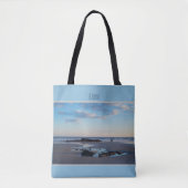 Maine Beach Low Tide Blue Monogramma Tasche (Vorderseite)
