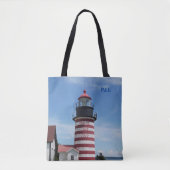 Maine Bicentennial West Quoddy Head Leuchtturm Tasche (Vorderseite)