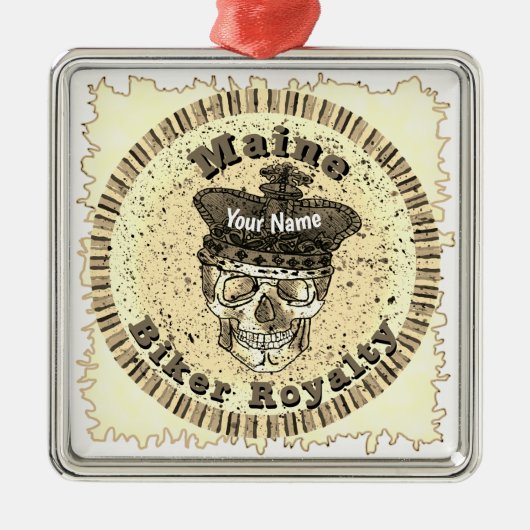 Maine Biker Ornament Aus Metall (Vorne)