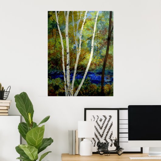 Maine Birch Stream Poster (Heimbüro)